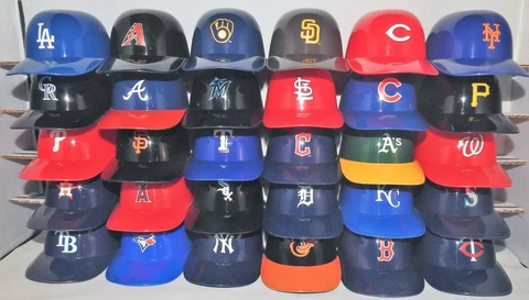 MLB Baseball COMPLETE SET (30) Ice Cream SUNDAE HELMETS New Mini Snack Bowl Cup Cover