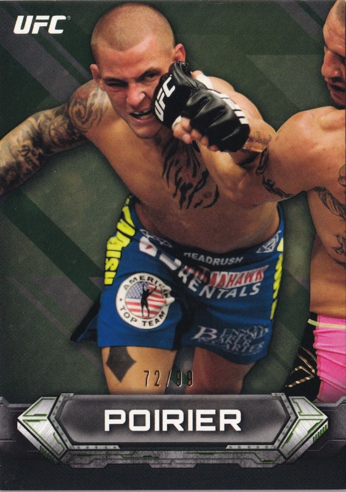 Dustin Poirier UFC 2014 Topps Knockout Green Card #47 #/99 257 242 236 208 178 - Image 1 of 4
