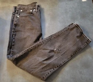 Pantalones de mezclilla clásicos de pierna recta Madewell para mujer talla 27 negros mezcla de algodón - Imagen 1 de 15