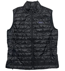 Patagonia Vest Mens Large Black Nano Puff Primaloft Packable Quilted Outdoors - Picture 1 of 8