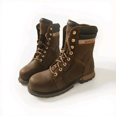 Caterpillar Women's 8" Echo Steel Toe Leather Work Boot - Sz. 6.5 Wide, Brown - Image 1 of 4