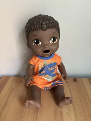 Hasbro Baby Alive Super Snack Luke African American Boy Doll Brown Eyes 12" - Image 1 of 4