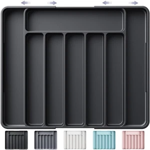 Cutlery Drawer Organiser for Kitchen - Adjustable Cutlery Tray for Effortless... - Picture 1 of 7