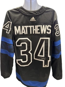 Auston Mathews Autographed Jersey Black Adidas - Picture 1 of 3