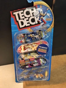 Tech Deck Finesse Sonic the Hedgehog Rings fingerboard 4 PACK NEW - Picture 1 of 3