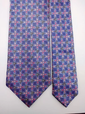 Corbata de seda JZ Richards Boulder para hombre azul rosa púrpura gris corbata floral Foto 1 de 4