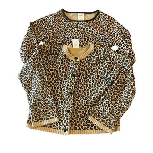 Gymboree sweater set size 5 cheetah print leopard top and sweater L/S cardigan - Picture 1 of 20