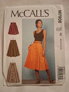 McCalls M7906 Misses Pleated Skirt Sewing Pattern 6-14 *Uncut* - Picture 1 of 3