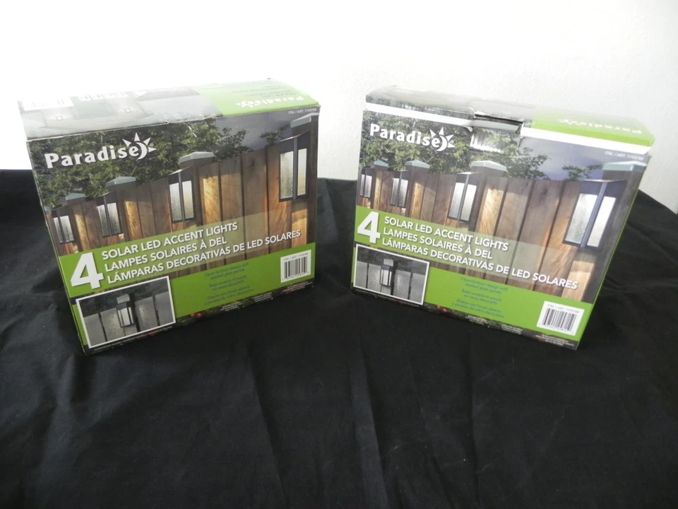 (1 Box) Paradise Solar 4 Pack Led Accent Lights 10 Lumens Cast Aluminum - Black - Image 1 of 4
