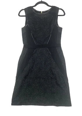 H & M размер маленький черный платье без рукавов искусственной кожи отделки пейсли круглый вырез - Изображение 1 из 4