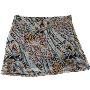 Ed Hardy Mesh Skirt Size Large Nwt Tiger all over print short lined - Picture 1 of 12