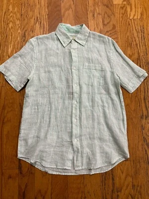 NEW Panama Jack Linen Shirt Mens  Short Sleeves Button Up Stripes Medium - Image 1 of 4