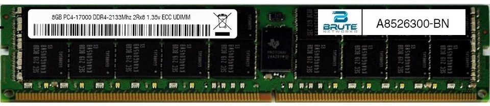 A8526300 - Dell Compatible 8GB PC4-17000 DDR4-2133Mhz 2Rx8 1.2v ECC UDIMM - Image 1 of 3