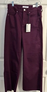 NWT! Zenana High Rise Crop Denim Pants Women's Size S Plum - Picture 1 of 8