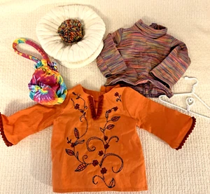 Muñeca American Girl Julie Albright Lote Túnica Tejido Sombrero Tie Dye Bolso Cuello Alto - Imagen 1 de 15