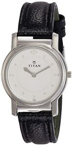 100% Authentic TITAN Braille Silver Face Quartz ROUND Wristwatch 35 mm