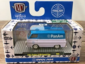 M2 Machines 1964 Dodge A100 Panel Van PAN AM 1:64 Diecast Blue White R69 - Picture 1 of 6