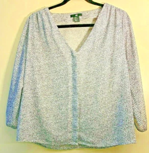 Camicetta H&M donna taglia 2 nera bianca trasparente leggera bottoni nascosti scollo a V - Foto 1 di 5