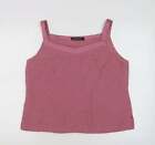 Jacques Vert Womens Pink Polyester Basic Blouse Size 16 V-Neck