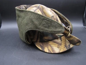 Vintage Genuine Filson Camo Tin Cloth Wildfowl Wool-Lined Hat Extra Large Xl USA - Imagen 1 de 13