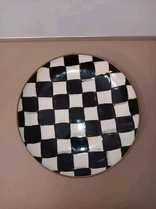Mackenzie Childs Courtly Check Dinner Coupe Plate Bowl Enamel 10.5 - Picture 1 of 4