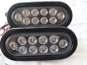 2 x 6" Boat Trailer Lights LED Clear Len's BRIGHT RED LED's Lifetime Warranty  - Imagen 1 de 3