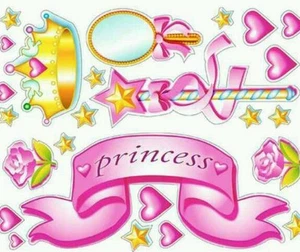 Wandtattoo Mädchen Fun Time "Prinzessin" 25 Stück NEU! Peel & Stick! & Easy ReUseable - Bild 1 von 1