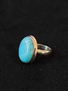 Schöner Silberring mit großem Türkis 925 Silber Ring Gr. 60 - Bild 1 von 11