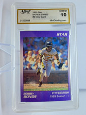 1990 Star Bonds #5 Error Card Barry Bonds 1989 Season Pirates *Mint-Gem Mt 10*
