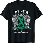 T-shirt NEUF LIMITÉ mois ruban vert sensibilisation au cancer du foie héros mon ange