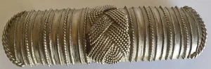 Vintage Accessocraft NYE Silver Tone 6" Roped Belt Buckle Two Piece - Picture 1 of 7