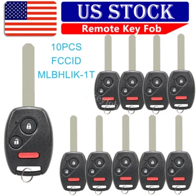 Lote 10 Llavero Coche Entrada Control Remoto 3B Para Honda CR-V CRV 2007-2013 MLBHLIK-1T Foto 1 de 4