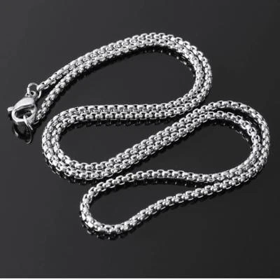Collana catenina in acciaio inox da uomo donna catena maglia lunga 50 cm x 4 mm - Immagine 1 di 4