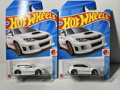Hot Wheels Subaru WRX STi #21 HW J-Imports 2/10 White Car Lot of 2 - Image 1 of 4