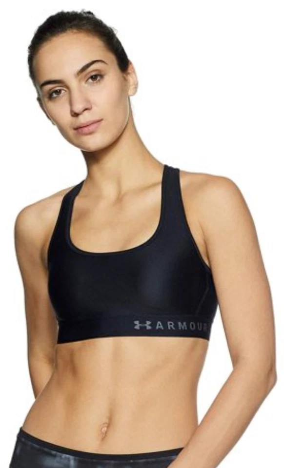 Under Armour Women's Mid Crossback Sports Bra Hd3 Black 1307200 Small