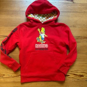VANS red Haribo gummy bears graphic hooded boys sweatshirt SIZE 5 - Picture 1 of 6