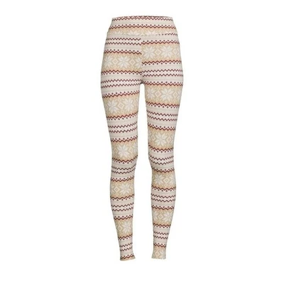 Time and Tru Womens Ivory FairIsle Leggings Size Large 12-14 New - Image 1 of 4