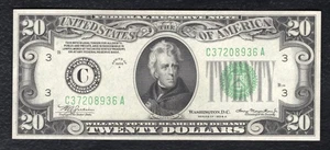 FR. 2055-C 1934-A $20 FRN FEDERAL RESERVE NOTE PHILADELPHIA, PA GEM UNCIRCULATED - Picture 1 of 2