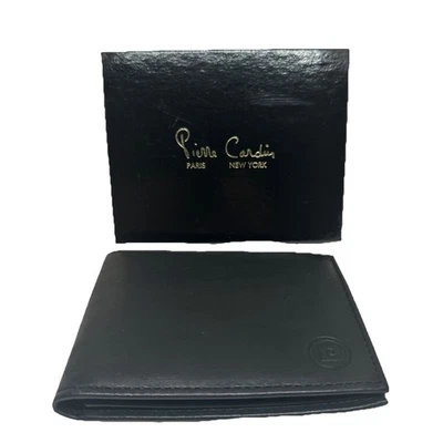 Wallet Pierre Cardin Men Black Paris NY Genuine Lambskin 1970s MCM Vintage - Image 1 of 4