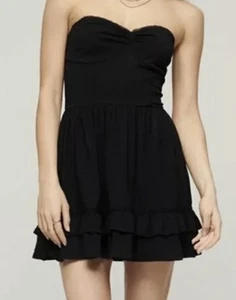 Superdry 50’s Emb Bandeau Mini Dress In Black Size Medium New With Tags RRP £49 - Picture 1 of 4