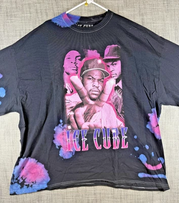 Size XL - Ice Cube Peace Sign Graphic Long Sleeve T-Shirt Black Tie Dye - Image 1 of 4