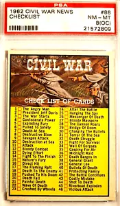 1962 CIVIL WAR NEWS CHECKLIST #88 PSA NM-MT 8 (OC) - Picture 1 of 3