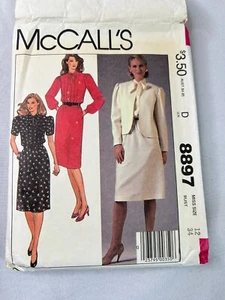 8897 Vintage McCalls Schnittmuster Misses 80er Jahre Gr. 12 Sakko Kleid Anzug Karriere - Bild 1 von 3