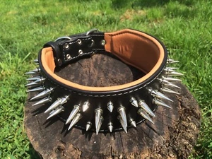 Bestia Big Boy spiked dog collar. 2.8 inch wide, large breeds. Bully Pit - Picture 1 of 13