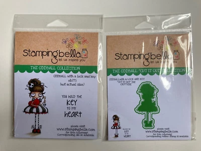 Stamping Bella Cling Rubber Stamp and Die Set ODDBALL Lock and Key eb775 - Image 1 of 2