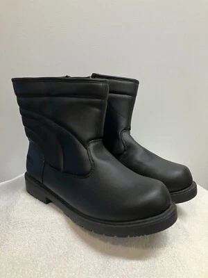 Botas de neve Totes Luke masculinas 10M pretas impermeáveis com zíper lateral forrado de pele sintética - Imagem 1 de 4