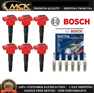 6x Ignition Coil & 6x BOSCH Spark Plug 6PCS for Porsche Panamera V6 2011-2016 - Picture 1 of 9