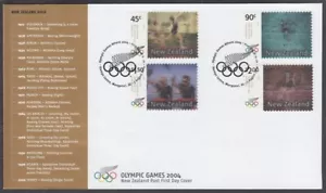 NEW ZEALAND FDC 2004 OLYMPIC GAMES SET OF 4 (ID:F1954 (2/8) - Picture 1 of 1