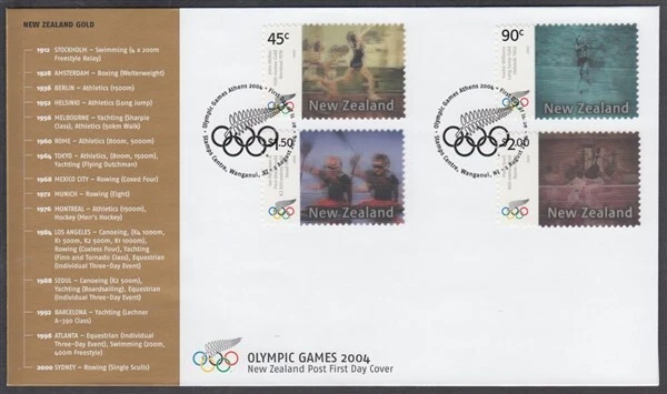 NEW ZEALAND FDC 2004 OLYMPIC GAMES SET OF 4 (ID:F1954 (2/8) - Image 1 of 1