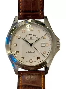 ZENO-WATCH BASEL Gandhi Automático #8112-F2 Esfera Blanca Correa de Cuero Marrón 44mm - Imagen 1 de 13